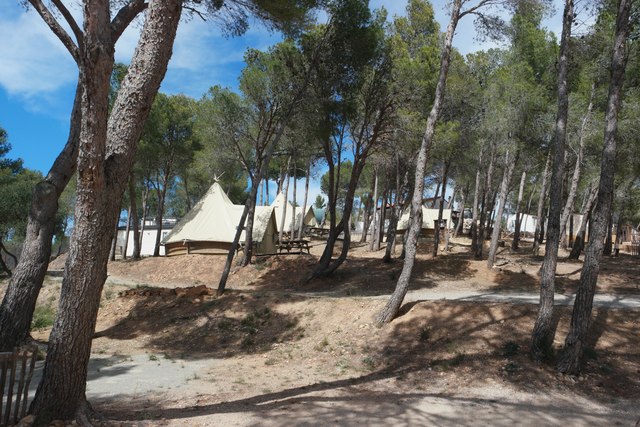 photo d'une tentedu camping le bois de pins a salses photo prise part digital duo 66